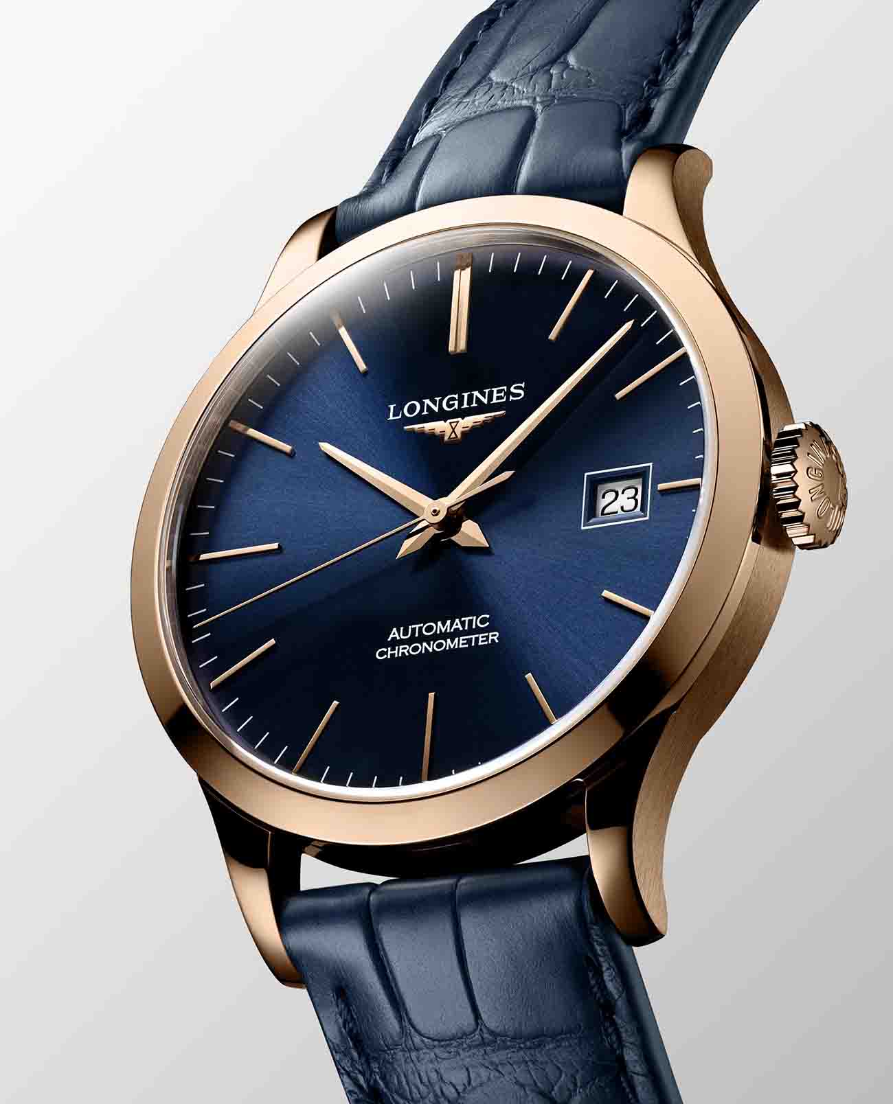 Longines Longines Record Collection L2.820.8.92.2 , наручные мужские часы фото под углом